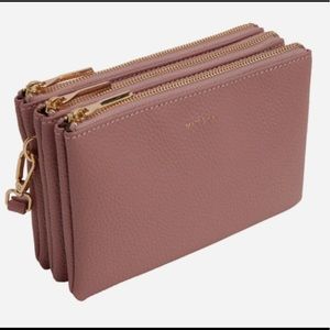 Matt & Nat TRIPLET Vegan Crossbody Bag - Purity colour is rose. (4)